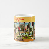 Lustiger alter Missouri-Gruß-Postkartenbecher Kaffeetasse (Mittel)
