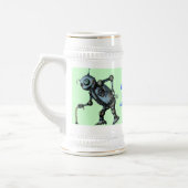 Lustiger alter Roboterbier-Tassenentwurf Bierglas (Links)