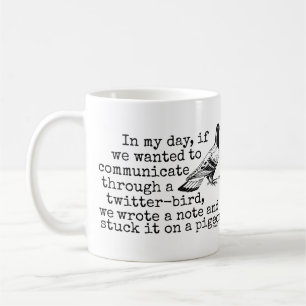 Lustiger Alter Twitter-Vogel Taube Kaffeetasse