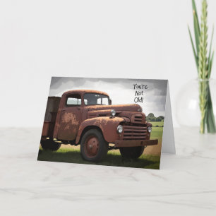 Lustiger alter Vintage-Rostwagen Old Timer Geburts Karte