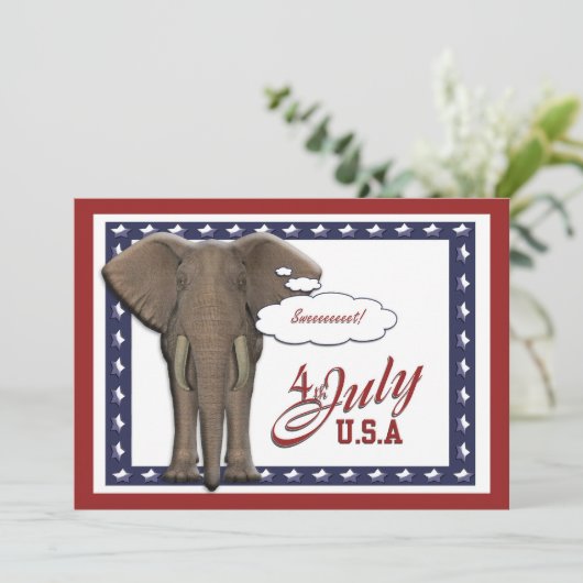 Lustiger am 4. Juli Unabhängigkeitstag Einladung (Stehend Vorderseite)