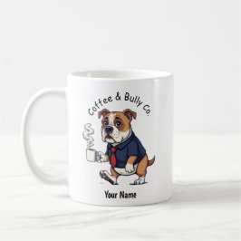 Lustiger American Bulldog  Geschäftsanzug Kaffee  Kaffeetasse