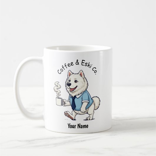 Lustiger American Eskimo Dog Geschäftsanzug Kaffee Kaffeetasse (Links)