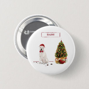 Lustiger American Staffordshire Terrier Weihnachts Button