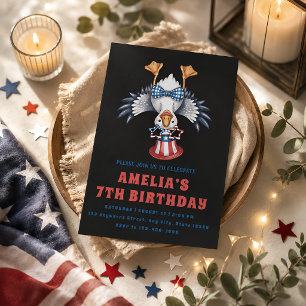 Lustiger Americana Kindergeburtstag Einladung