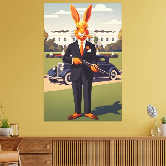 Lustiger Amerikaner Leinwanddruck (Insitu (Wohnzimmer))