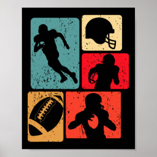Lustiger amerikanischer Footballspieler Feldspiel  Poster