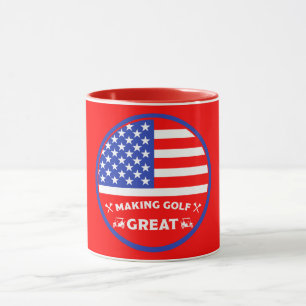 Lustiger amerikanischer Golfspieler Tasse