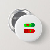 Lustiger An/Aus-Stimmungsbutton Button (Vorne & Hinten)