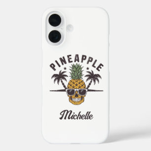 Lustiger Ananas mit Sonnenbrille Personalisiert    iPhone 16 Hülle
