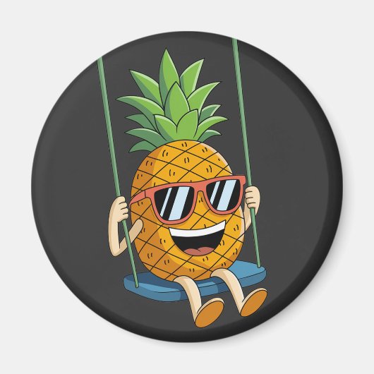 lustiger Ananas-Swinger-Magnet Magnet (Vorne)