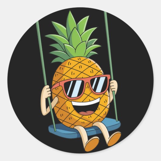 lustiger Ananas-Swinger-Sticker Runder Aufkleber (Vorderseite)