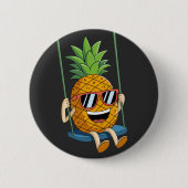 lustiger Ananas-Swingknopf Button (Vorderseite)