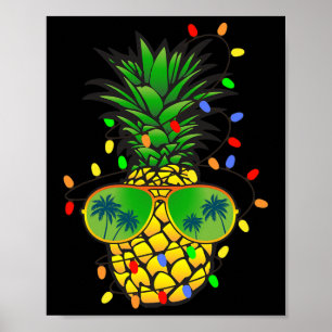Lustiger Ananas Weihnachtsbaum Sommer Weihnachten  Poster