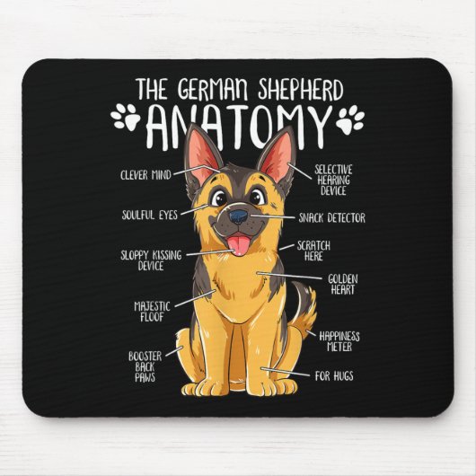 Lustiger Anatomie Deutscher Schäferhund Besitzer Mousepad (Vorne)
