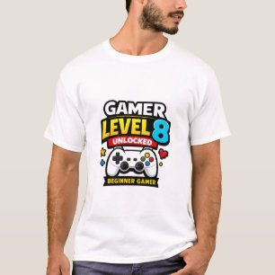 Lustiger Anfänger-Controller - Gamer Level 8 freig T-Shirt