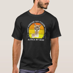 Lustiger Angel-Alpaka Meine Ausrüstung Fischer Wor T-Shirt