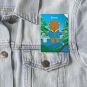 Lustiger Angel-Braunbär-Kind Pin-Button Button (Insitu)