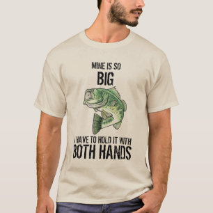 Lustiger Angel-Mine ist so groß Barsch Fisch T-Shirt