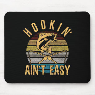 Lustiger Angel-Sport Vintage-Haken ist nicht einfa Mousepad