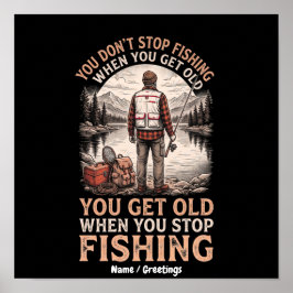 Lustiger Angel-Spruch Vintage-Outdoorsman-Ruhestan Poster