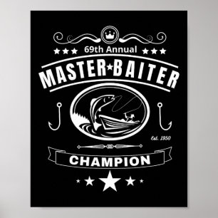 Lustiger Angelmeister Iter Champion Herren-Geschen Poster
