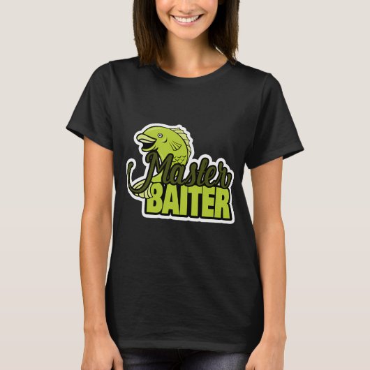 Lustiger Angelmeister Köder Wortspiel Pun T-Shirt (Vorderseite)