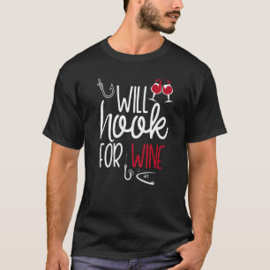 Lustiger Angelwein für Frauen wird an Wein haken T-Shirt