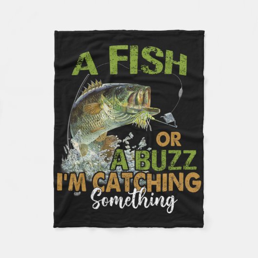 Lustiger Angelzitat Ein Fisch Oder Ein Summen Ich Fleecedecke (Vorderseite)
