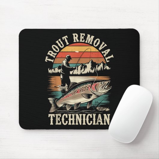 Lustiger Angler Forellen Fly-Fischen Mousepad (Mit Mouse)