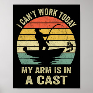 Lustiger Angler, ich kann heute arbeiten  Poster