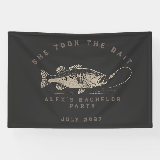 Lustiger Angler Maßgeschneiderte Angler Junggesell Banner (Horizontal)