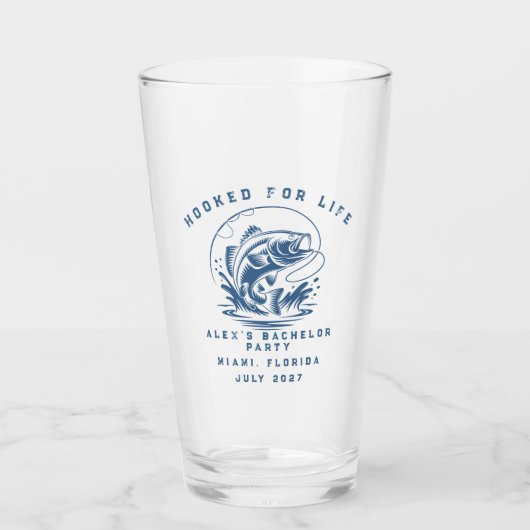 Lustiger Angler Maßgeschneiderte Angler Junggesell Glas (Vorderseite)