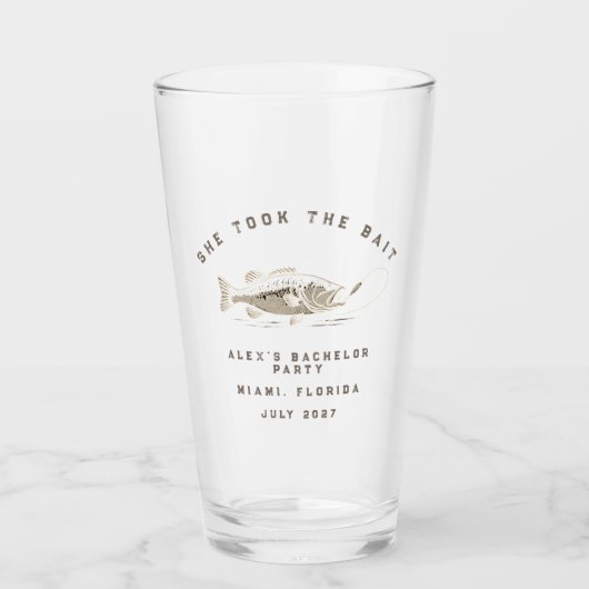 Lustiger Angler Maßgeschneiderte Angler Junggesell Glas (Vorderseite)