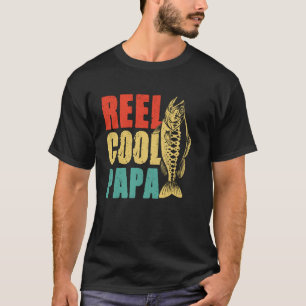 Lustiger Angler Vintage Angelrolle Cool Papa T-Shirt