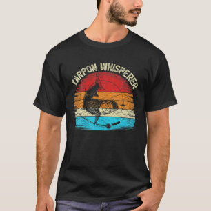 Lustiger Angler Vintage Retro Tarpon Flüsterer T-Shirt