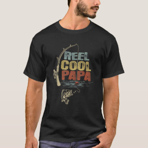 Lustiger Angler Vintage-Rolle Cooler Papa T-Shirt