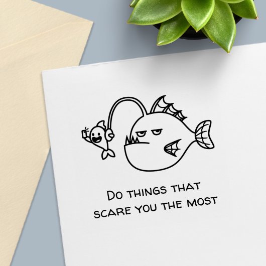 Lustiger Anglerfisch Selfie Stempel mit individuel
