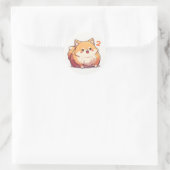 Lustiger Anime-Hund Nummer Zwei Runder Aufkleber (Tasche)