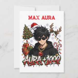 Lustiger Anime-Weihnachtsjunge Max Aura Plus 1000 Einladung