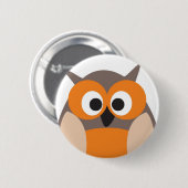 Lustiger AnstarrenCartoon-Eulenknopf Button (Vorne & Hinten)