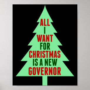 Lustiger Anti-Gouverneur-Litical-Weihnachtshumor Poster