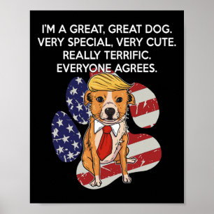 Lustiger Anti-Präsident Donald Trump Hund Lustige Poster