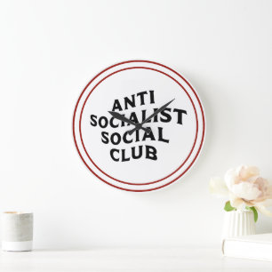 Lustiger Anti-Sozialistischer-Sozial-Club Sozialis Große Wanduhr