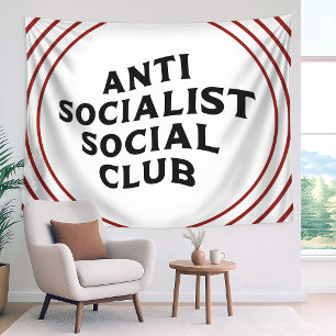 Lustiger Anti-Sozialistischer Sozialclub Sozialism Wandteppich