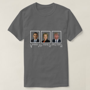 Lustiger Anti-Trumpf "Obama weißer Text T-Shirt