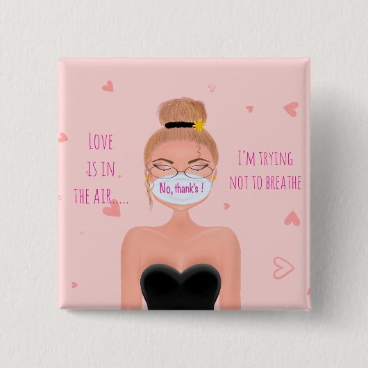 Lustiger Anti-Valentinstag Button (Vorderseite)