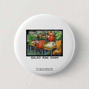 Lustiger Anwalt Cartoon Button "Salatbar-Examen"