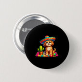 Lustiger Apoo-Hund lächelt Cinco De Mayo Sombrero  Button (Vorne & Hinten)