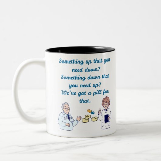 Lustiger Apotheker Zweifarbige Tasse (Links)